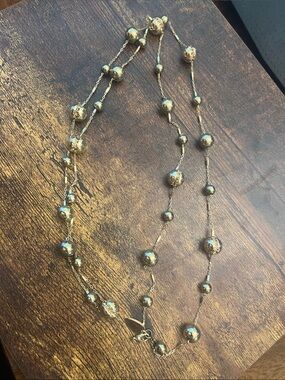 Coldwater Creek Gold Bead Long Necklace